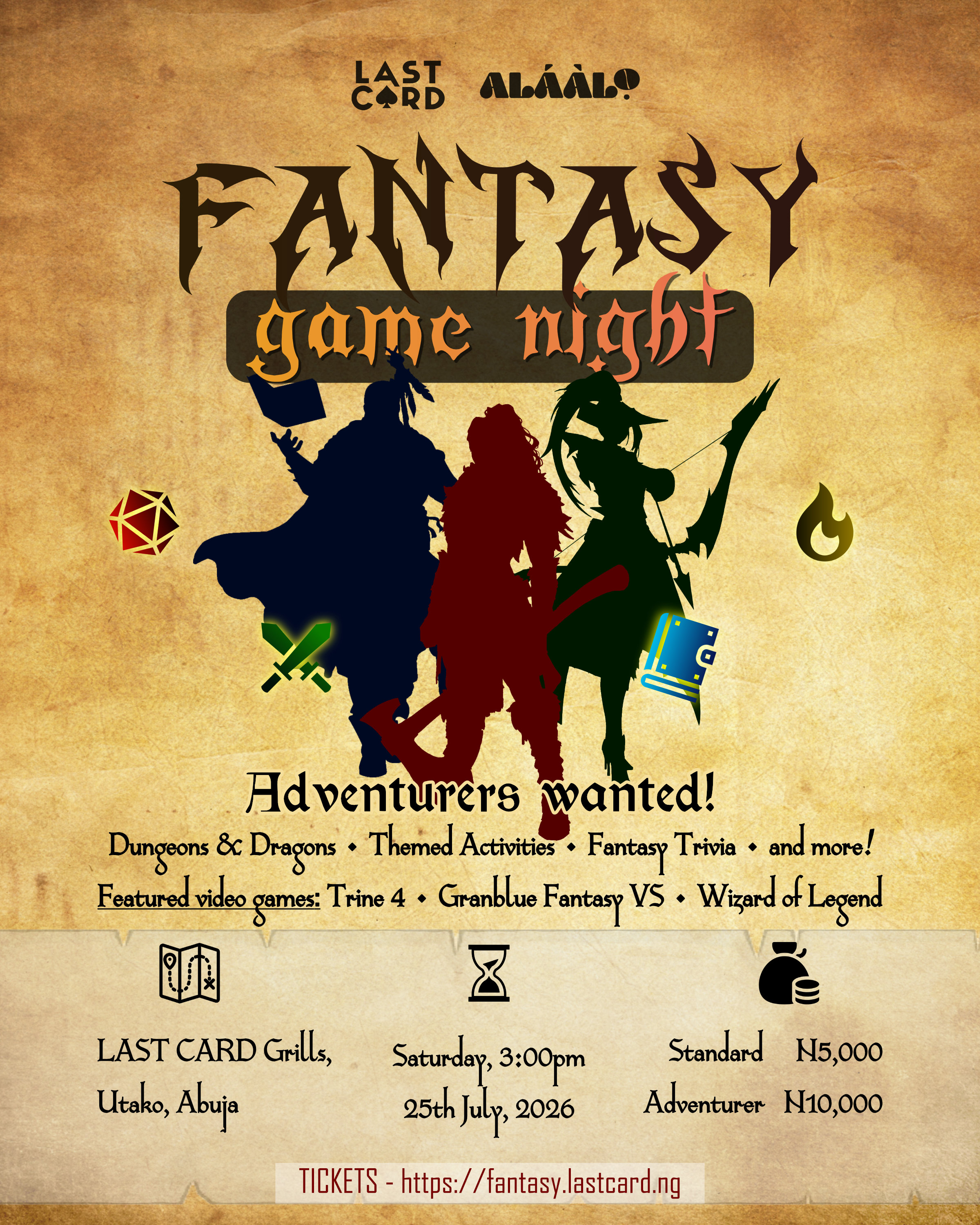 Fantasy Game Night flyer